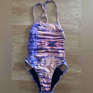 Jolyn Clothing Purple and Orange Swim Bodysuit
